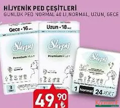 SLEEPY HİJYENİK PED ÇEŞİTLERİ fiyat ve kampanya bilgisi